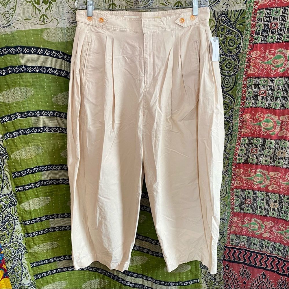 NWT Maeve by Anthropologie Neutral Utility Barrel Trouser Pants Size 12 - Picture 2 of 16